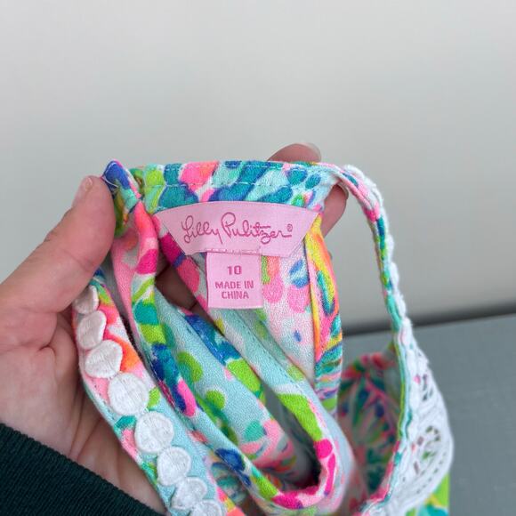 Lilly Pulitzer Girls Mini Pearl Soft Shift Dress Multi Catch the Wave 10 - Picture 4 of 6